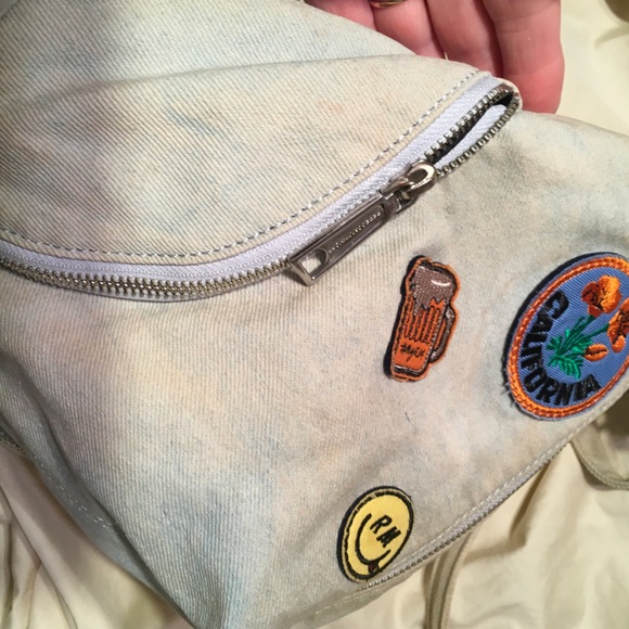 Rebecca Minkoff Denim Backpack with Cute Groovy Patches Small - Picture 6 of 16